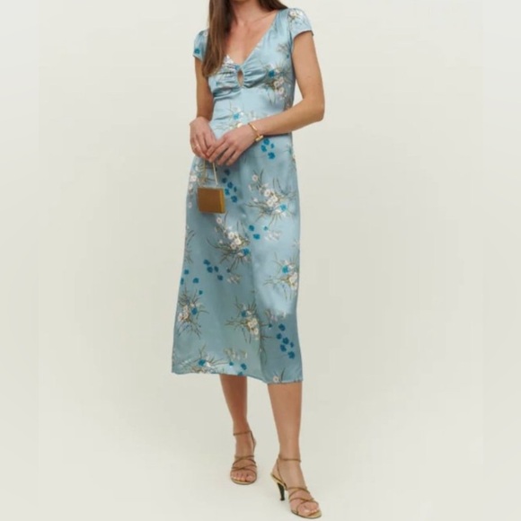 scottie silk dress BHLDN Scottie One-Shoulder Side-Slit Stretch Satin Maxi Dress